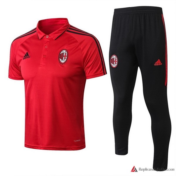 Polo AC Milan Conjunto Completo 2017-2018 Rojo